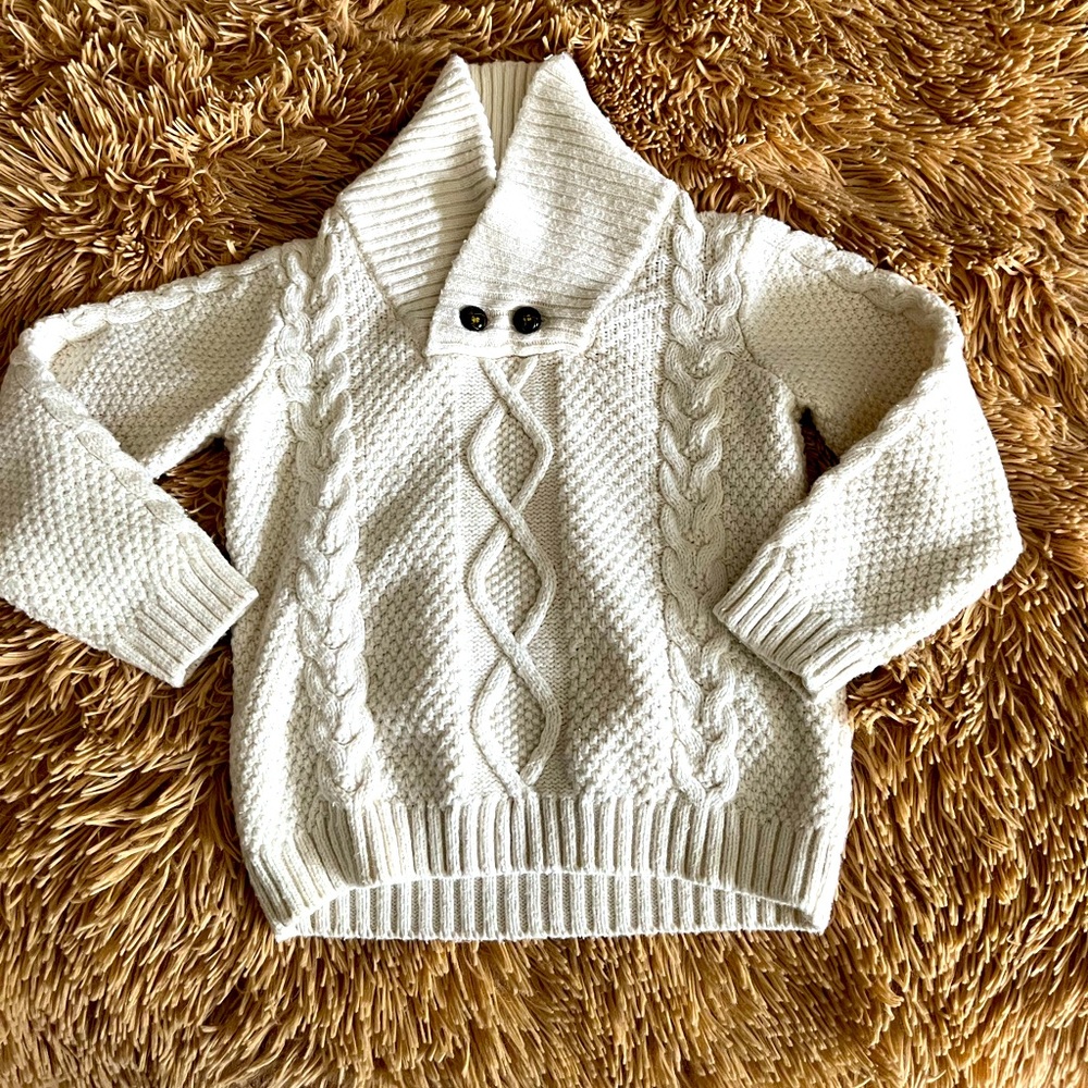 Janie and Jack 2T white Cable Knit Sweater